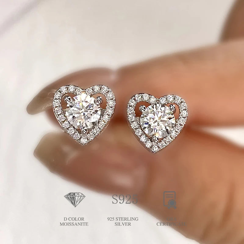 Heart Halo Stud Earrings
