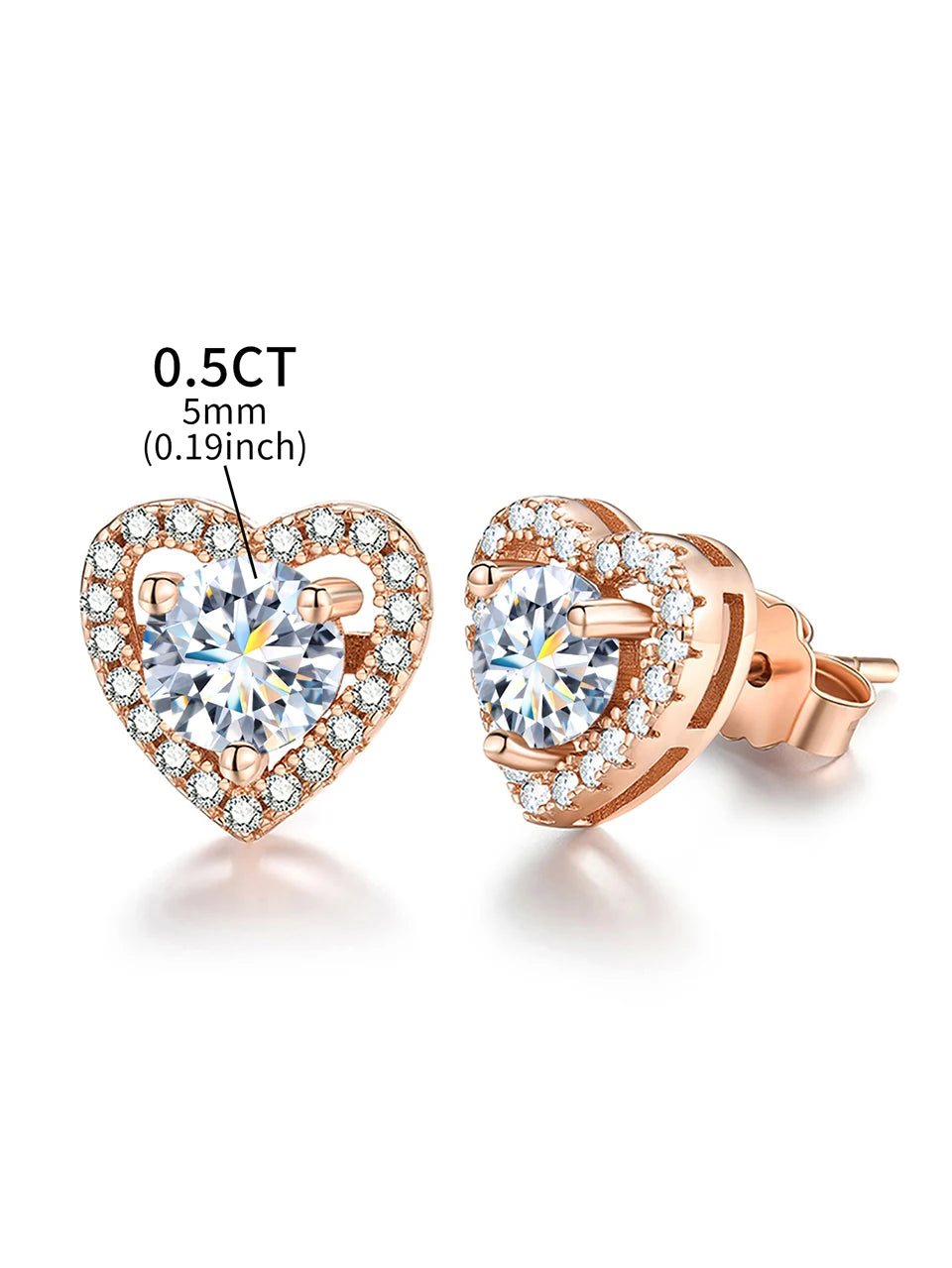 Heart Halo Stud Earrings