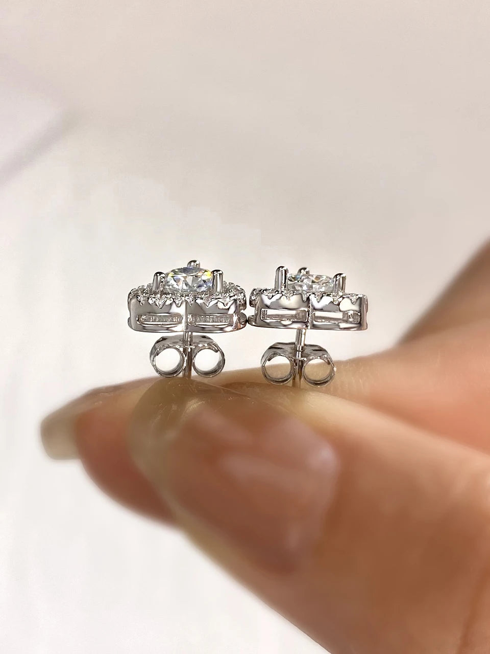 Heart Halo Stud Earrings