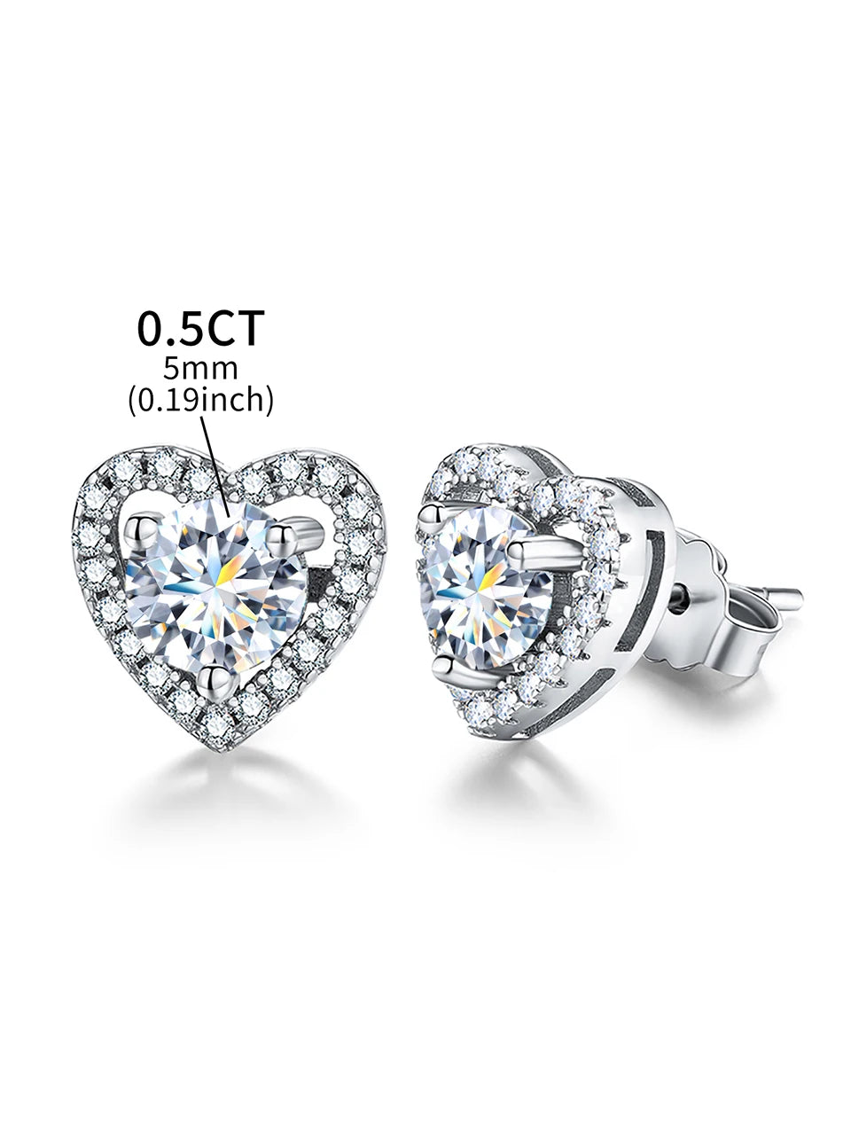 Heart Halo Stud Earrings