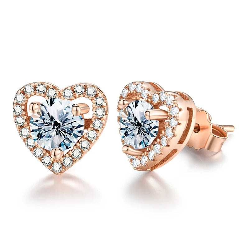 Heart Halo Stud Earrings