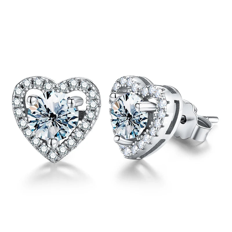 Heart Halo Stud Earrings
