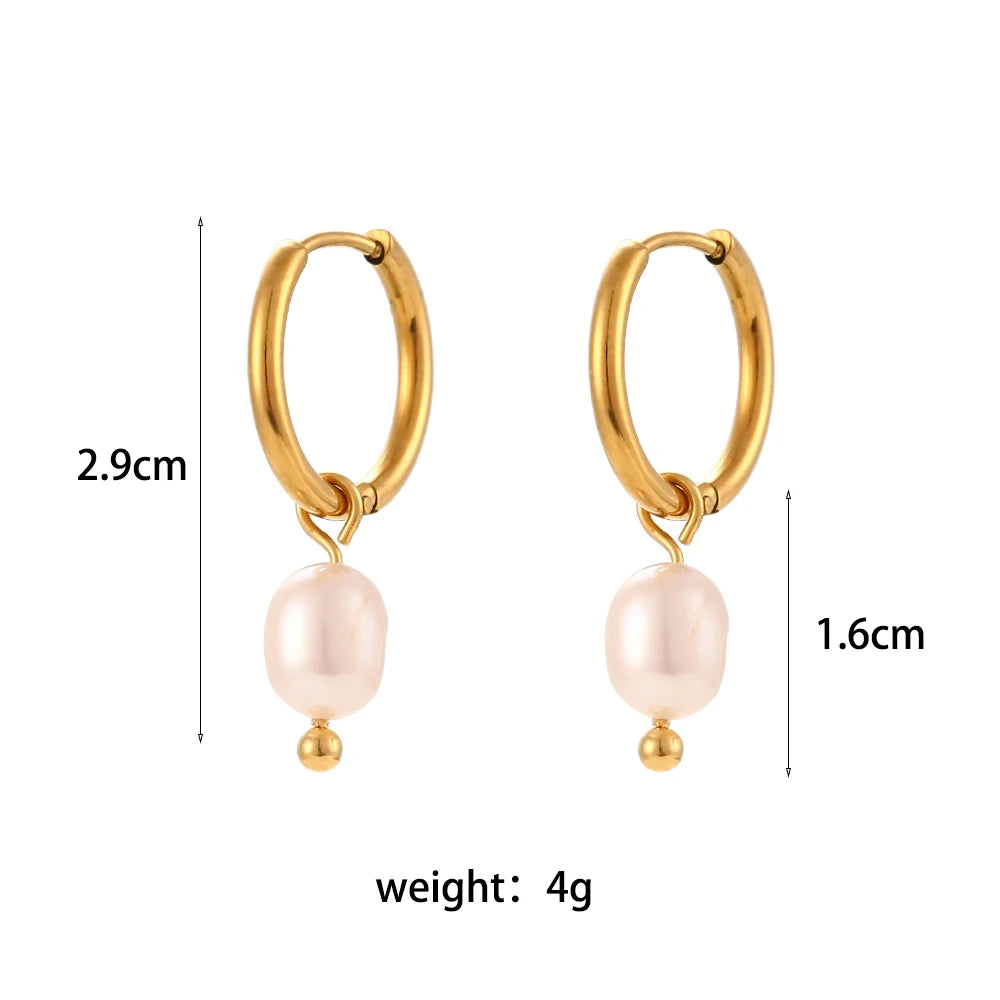 Small Hoop Freshwater Pearl earring